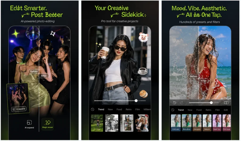 Hypic MOD APK AI photo editing features and filters