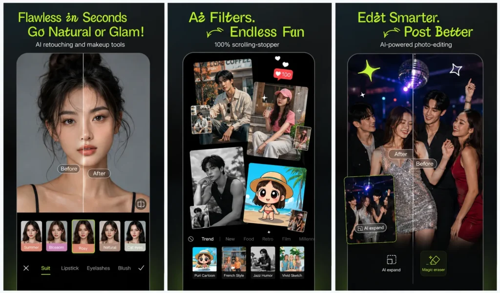 Hypic MOD APK AI photo editing features and filters