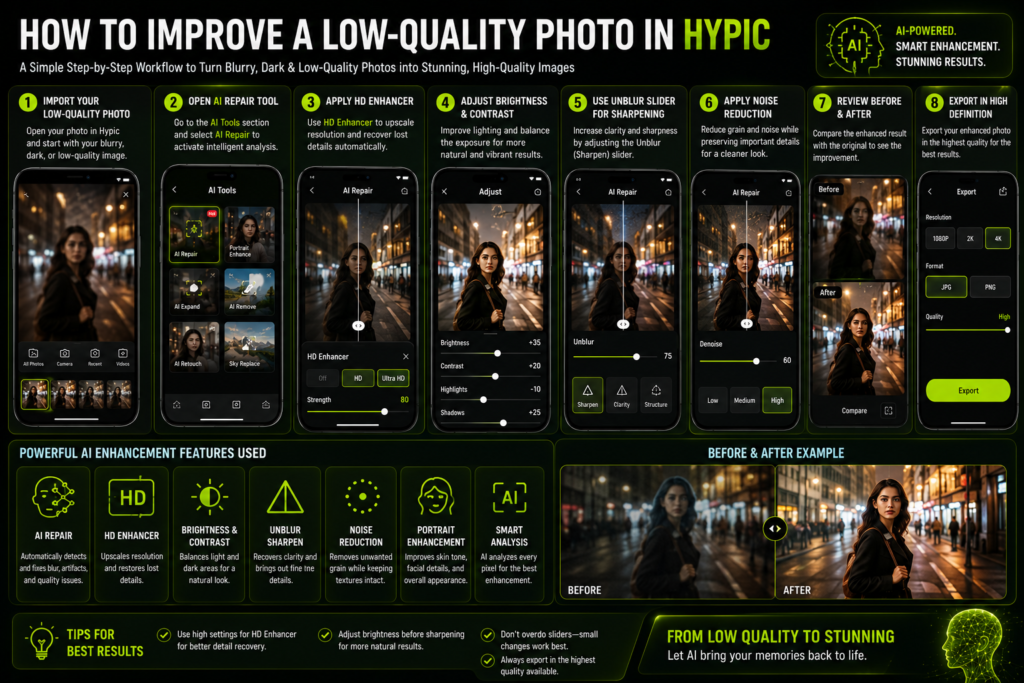 Can Hypic Improve Low-Quality and Blurry Photos? 4 Step by step guide to improving blurry and low-quality photos in Hypic